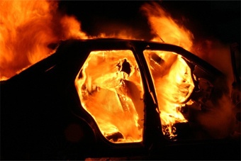 Во время пожара в Гусевском районе сгорел автомобиль