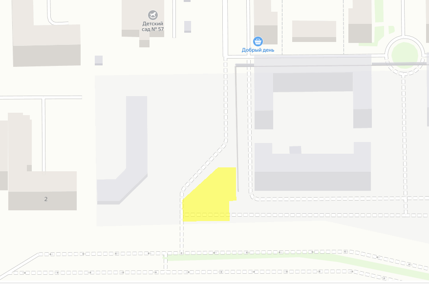 Жёлтым цветом выделен участок, на котором появится здание. Изображение: roscadastr.com Жёлтым цветом выделен участок, на котором появится здание. Изображение: roscadastr.com