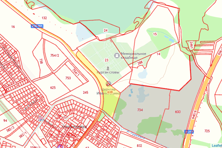 Участки с 734 и 600 расположены между ВМК и жилыми домами поселка Медведевка Участки с 734 и 600 расположены между ВМК и жилыми домами поселка Медведевка