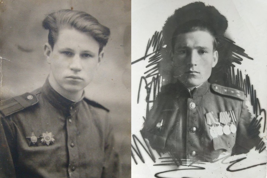 Слева - Николай Мартынов, справа - Александр Радюк. Снимки сделаны в конце войны. Фото предоставлены родственниками разведчиков.